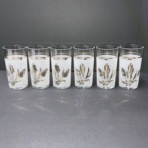 Set Of 6 Covetro Italian Italy Frosted Gold Wheat 5 1/4” Highball Glasses - EUC!